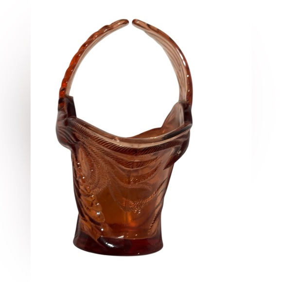 Indiana glass vintage bird basket pink 7 x 6 x 4” - Picture 4 of 14